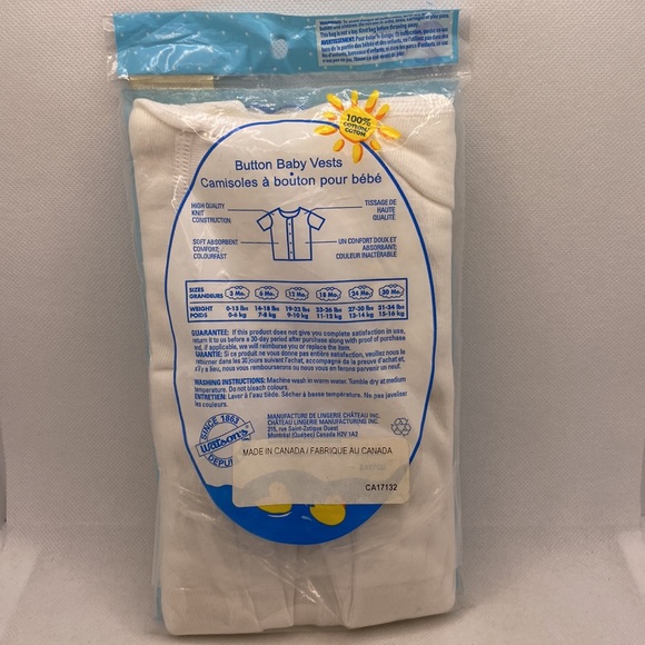 Vintage 2 Baby Watson’s Undershirts Button Vests White 18 Months New in Package - Picture 6 of 11